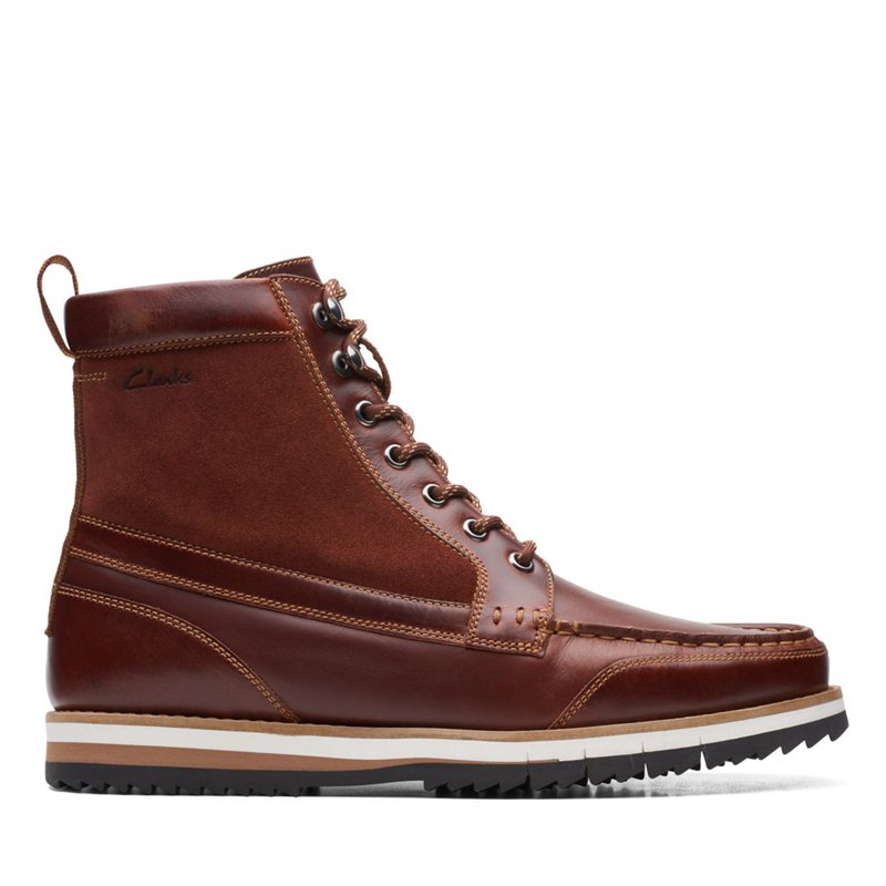 Men's Clarks Durston Hi Ankle Boots Brown | 70698300