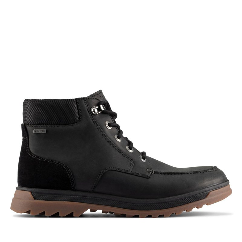 Men's Clarks Ripway Hi GTX Ankle Boots Black | 49651825