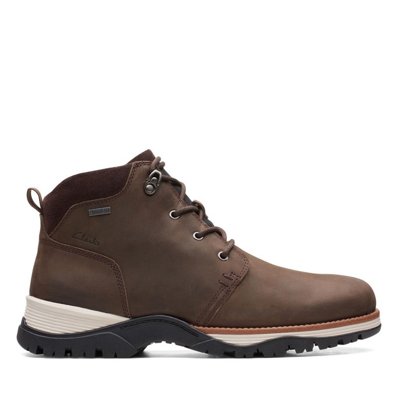 Men's Clarks Topton Mid GORE-TEX Ankle Boots Dark Brown | 17134379