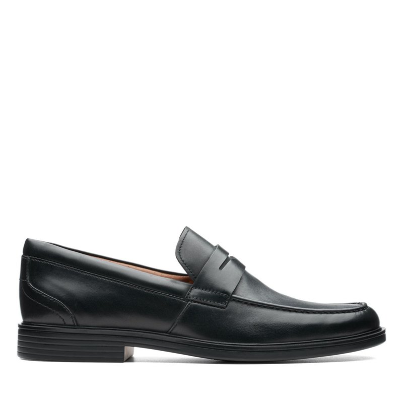 Men's Clarks Un Aldric Step Loafers Black | 57551662